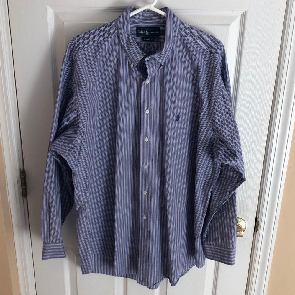 Ralph Lauren Mens Dress Shirt Sz 17.5 Neck.